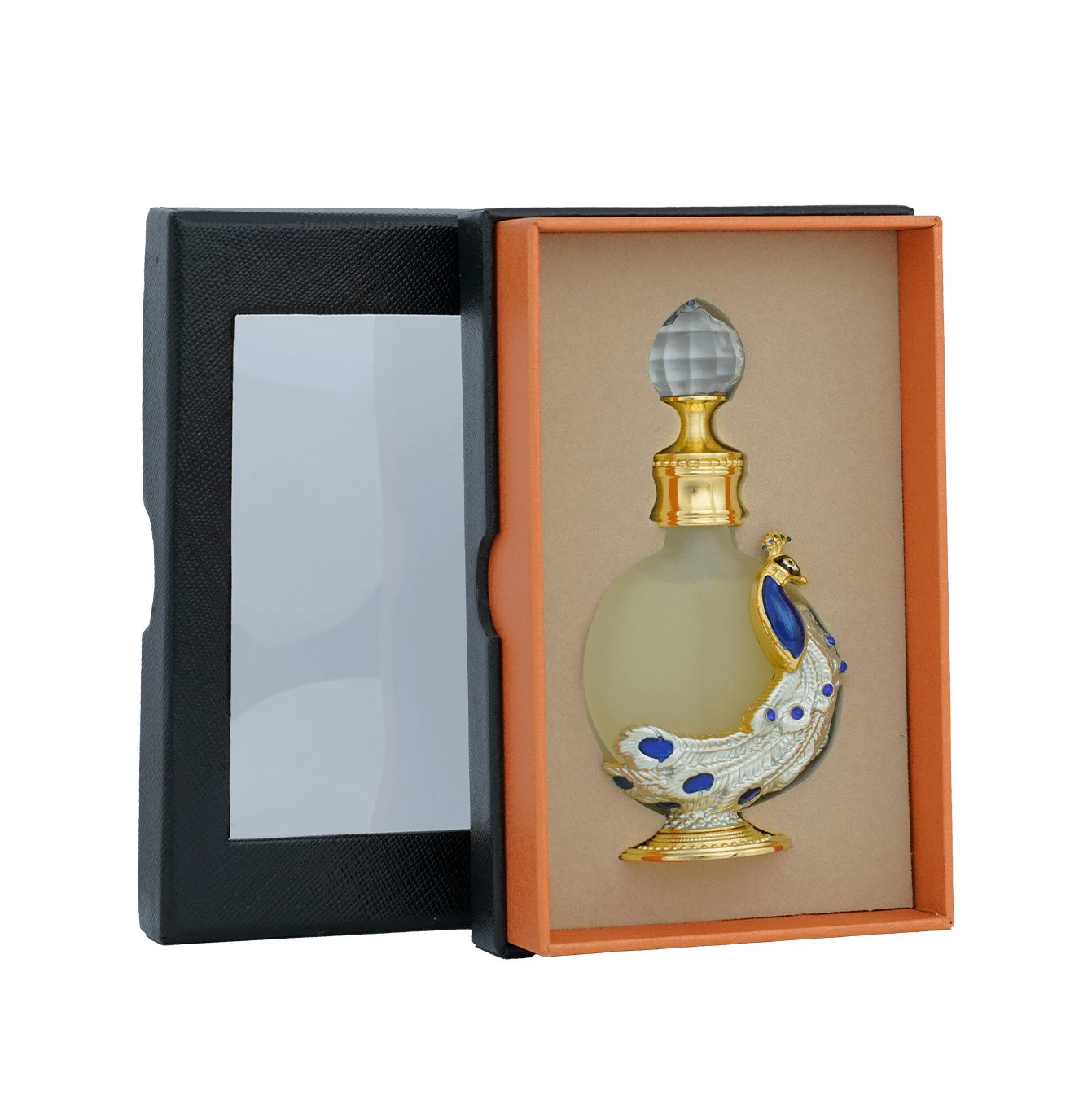 the pacakge of Peacock 6 Oud Oil Perfume | Luxury Oud Oil | Taif Al Emarat