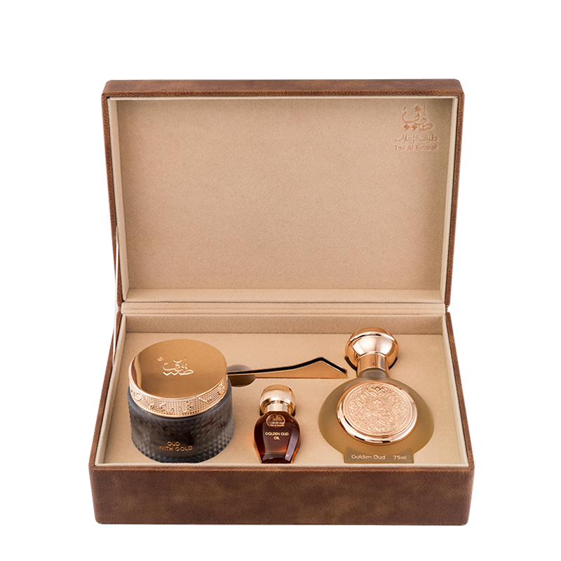 Golden Oud Set | Luxury Perfume Gift | Taif Al Emarat